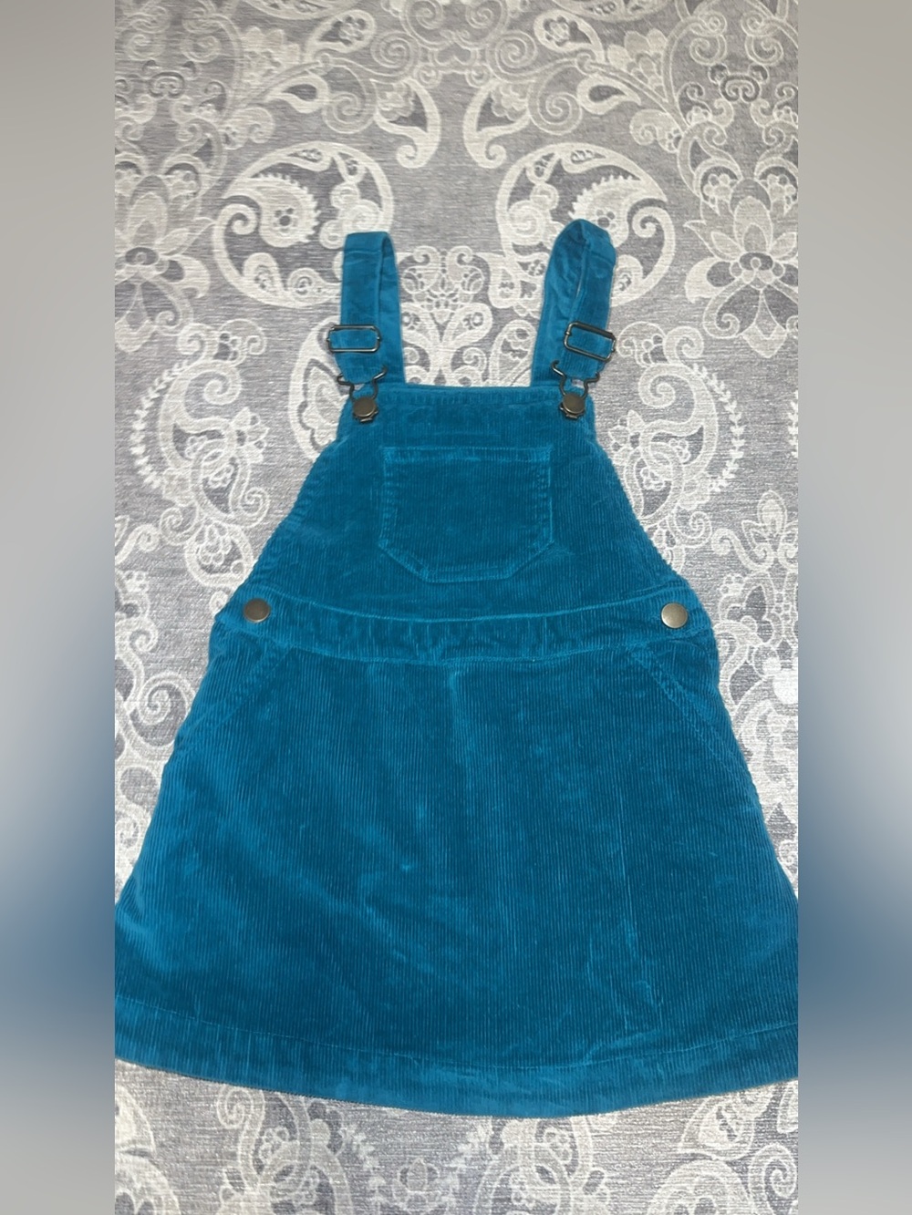 Hanna anderson- Teal Corduroy Pinafore Dress